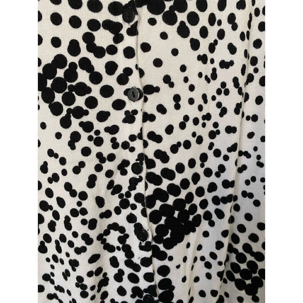 Leo and Nicole women’s petite large black and white polkadot cardigan sweater - Picture 3 of 3